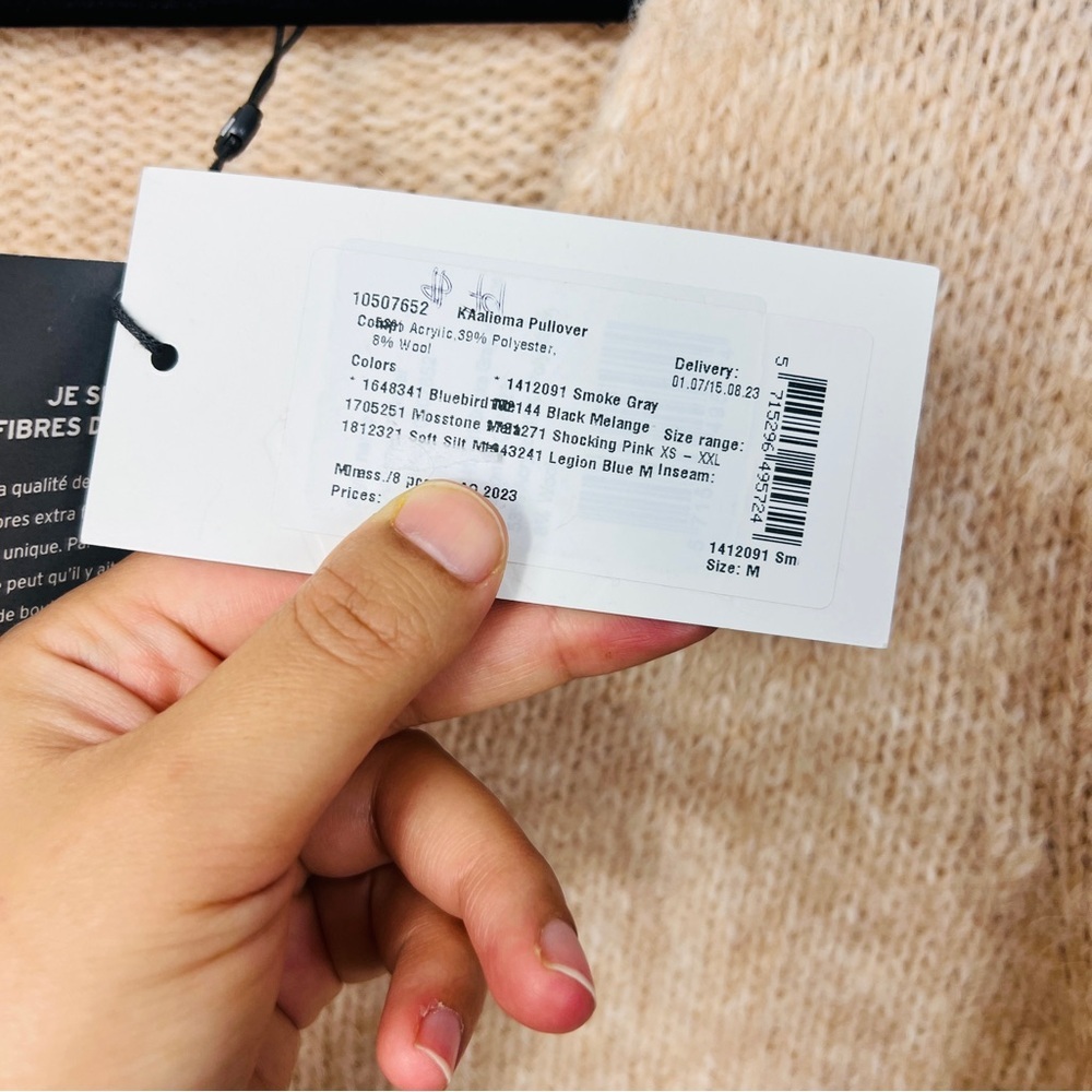 Kaffe KAalioma Smoke Gray Pullover sweater Wool Blend women size M - Picture 13 of 15